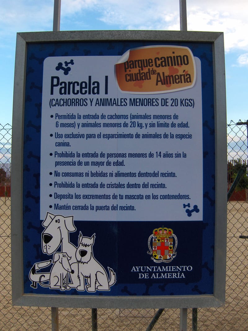 Parque Juan Carlos I fenced dog zone near Barajas, north-east Madrid