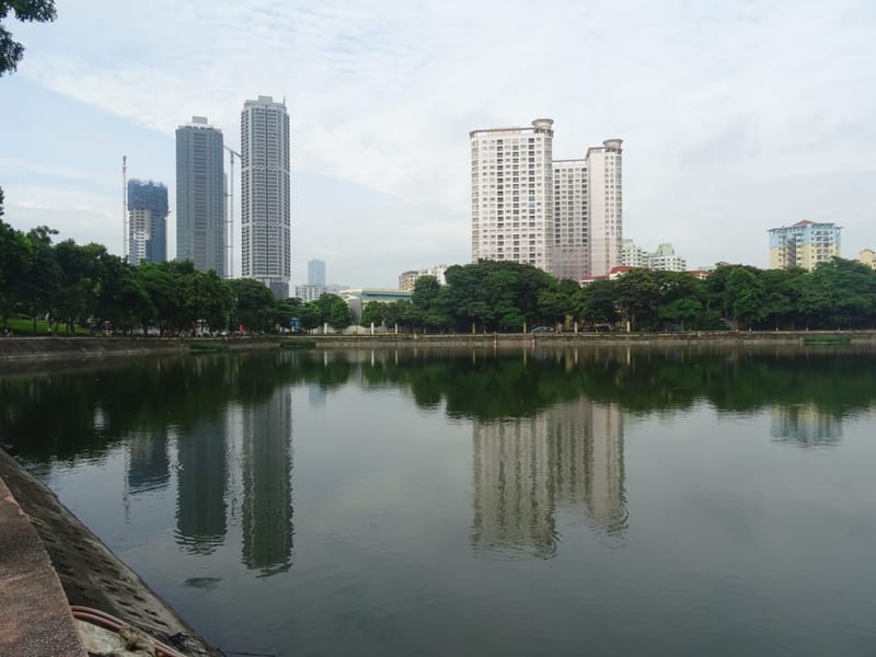 Nghia Tan Lake at Nghia Tan Park, Cau Giay District, Hanoi, Vietnam